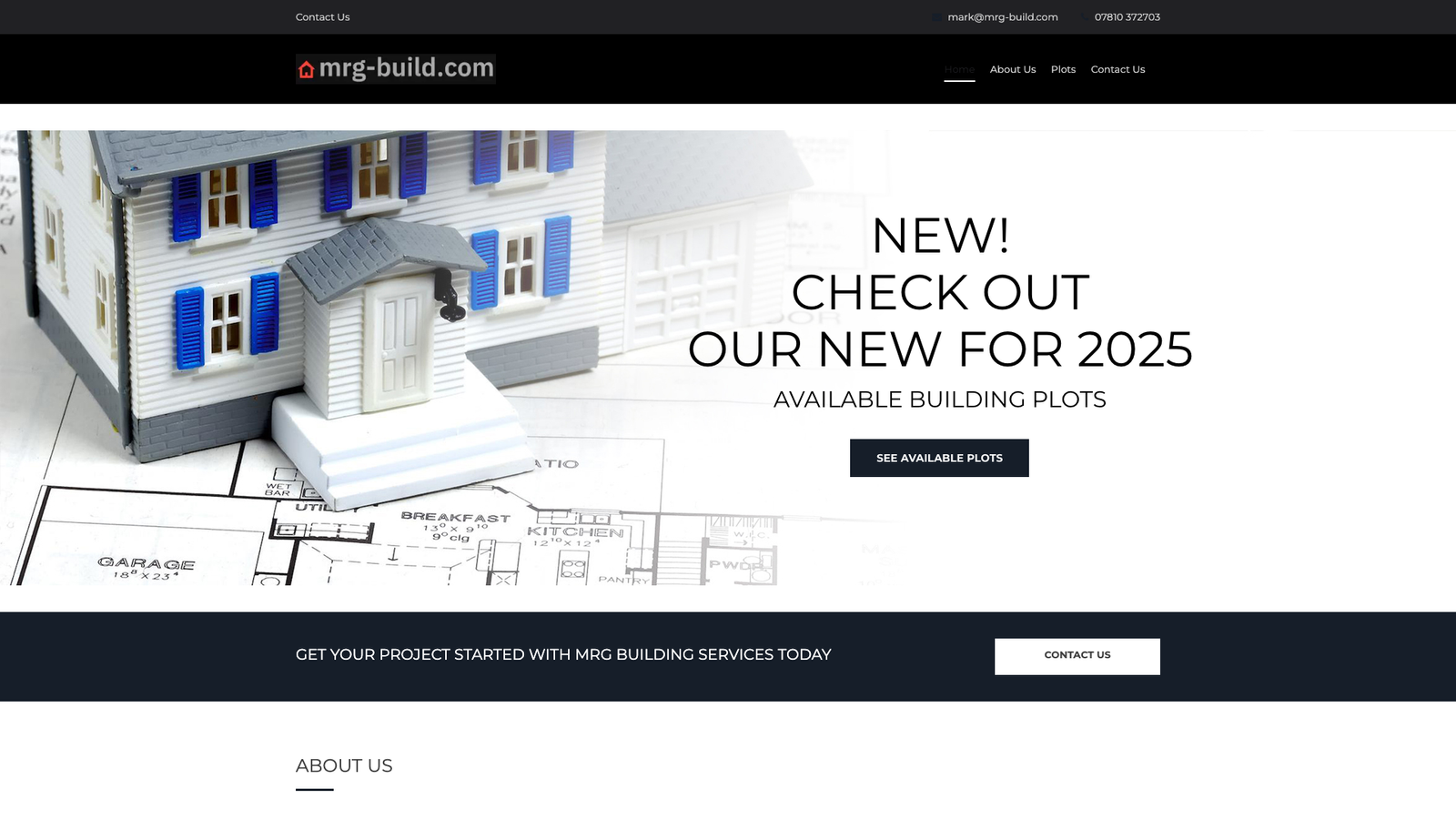 MRG Build WordPress website homepage preview
